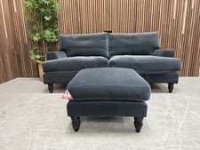 Sofa.com Isla 2.5 Seater Sofa & Footstool In Armour Smart Velvet (Breaks Down) 