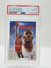 Michael Jordan 1991 Upper Deck Chicago Bulls Checklist Basketball Card #75 PSA 8