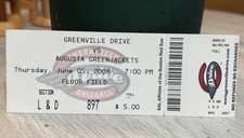 June 5th 2008 Greenville Drive vs Augusta Green Jackets Baseball Full Ticket
