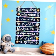 Cool Classic Astronaut Sign Nursery Wall Decor Set of 8, 16x5 11.4x2 Inch Space