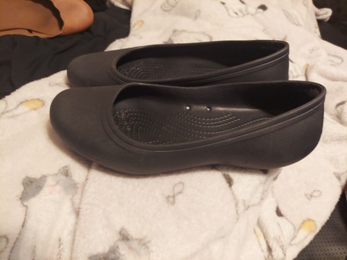 Crocs Lina Ballet Flats Womens 8 BLACK Slip On Iconic Comfort Closed Toe Shoes - Bild 2 von 5