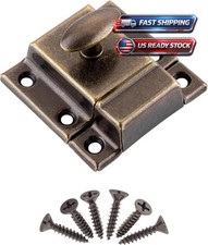 Small Stamped Cabinet Door Latch Spring Loaded Cupboard Door Latch w/ Oval Turn