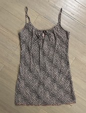 Josie Natori Leopard Sheer Y2K Chemise Slip Nighty Babydoll Size Medium