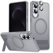 LEKEVO Samsung S25 Edge Case Stand MagSafe Camera Lens Protect Slim Shockproof