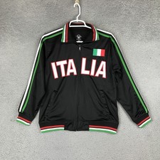 Ghast Track Jacket Youth M Black Italia Flag Full Zip Soccer Casual Warmup