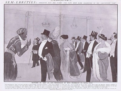 SEM Französische Karikatur Künstler von Prominenten - Antiker Druck 1913