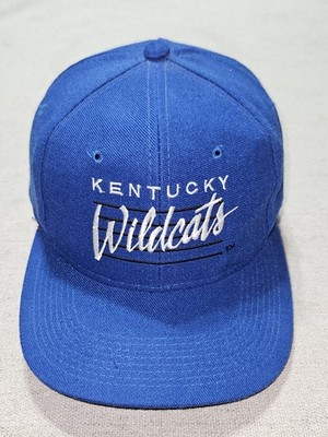 Vtg Kentucky Wildcats Script SnapBack Hat Pioneer NCAA Blue YounGan Thin Snap