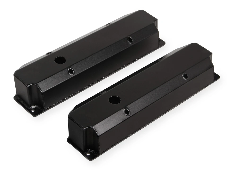 Mr. Gasket 6865BG Fabricated Aluminum Valve Covers - Black Finish - Image 2 of 4