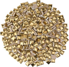 Gold Ceramic Mosaic Tiles for Crafts Bulk, 12Mm Square Small Ceramic Tiles for M