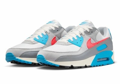 Nike Air Max 90 Wave Pack Cool Grey Infrared Sneakers IU7543-065 Mens Size NEW