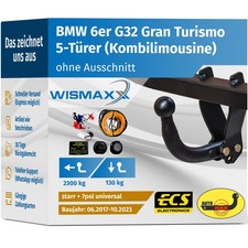 ANHÄNGERKUPPLUNG starr für BMW 6er G32 Gran Turismo 17-23 +7pol E-Satz ABE