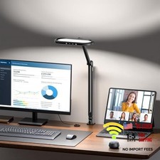 LED Desk Lamp for Home Office, Eye-Care Double-Sided Desk Light with Black