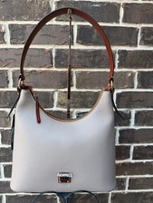 NWT 328 Dooney Bourke Leather Hobo Shoulder Bag Taupe Grey
