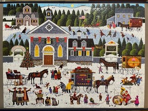 1000 Piece Jigsaw Puzzle Churchyard Christmas By Charles Wysocki Buffalo Games