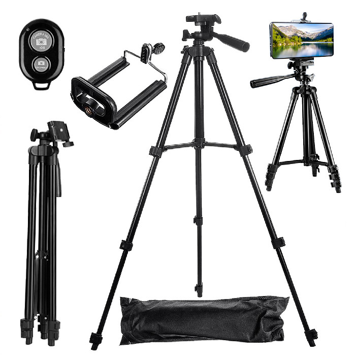 Treppiede per Fotocamera Smartphone Supporto Cavalletto Regolabile + Telecomando