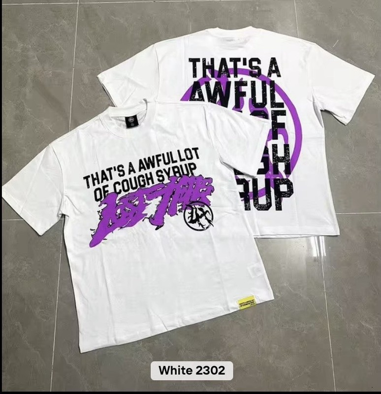 Lost Men's White Graphic T-Shirt Short Sleeve Crew Neck 'That's A Awful Lot Of …