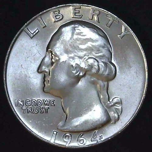 1964-D 25C Washington BU 90% Silver 26uww0204-10