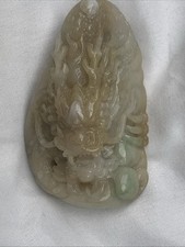 JADE Dragon Pendant VINTAGE!! Beautiful Chinese Jadeite Carved Amulet  Pendant