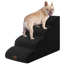 Curved Dog Stairs Ramp For High Beds 19.7 H 4-Step Dog Steps For Small