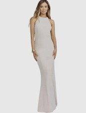 Show Me Your MuMu Chicago High Neck Gown Cream Dress Stretch Crepe Size Medium