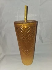 Starbucks Venti Cold Cup 24 oz Orange Mango Ombre Jeweled Tumbler