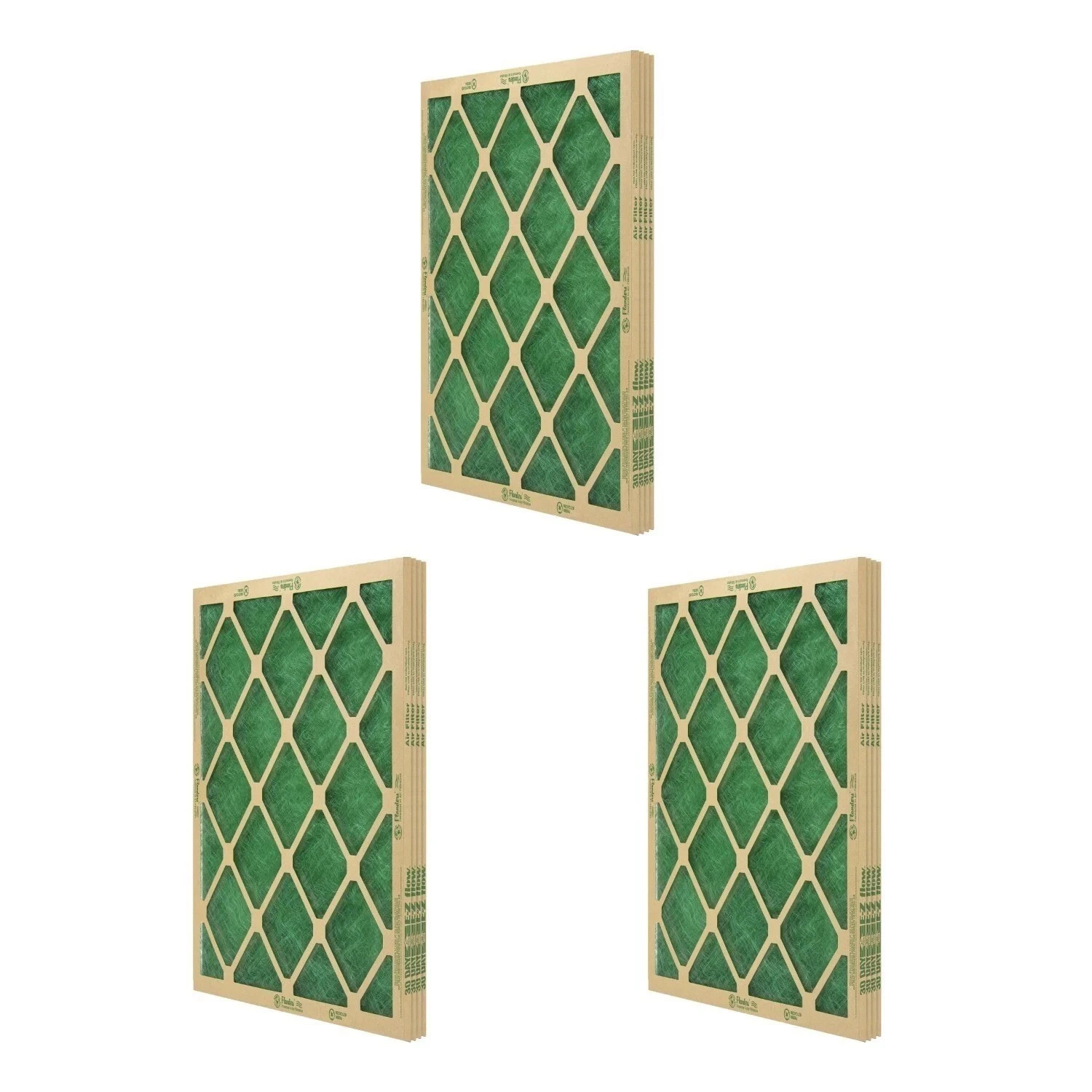 (12 Pack) Flanders Precisionaire Nested Glass Air Filter - 20" x 25" x 1", Green