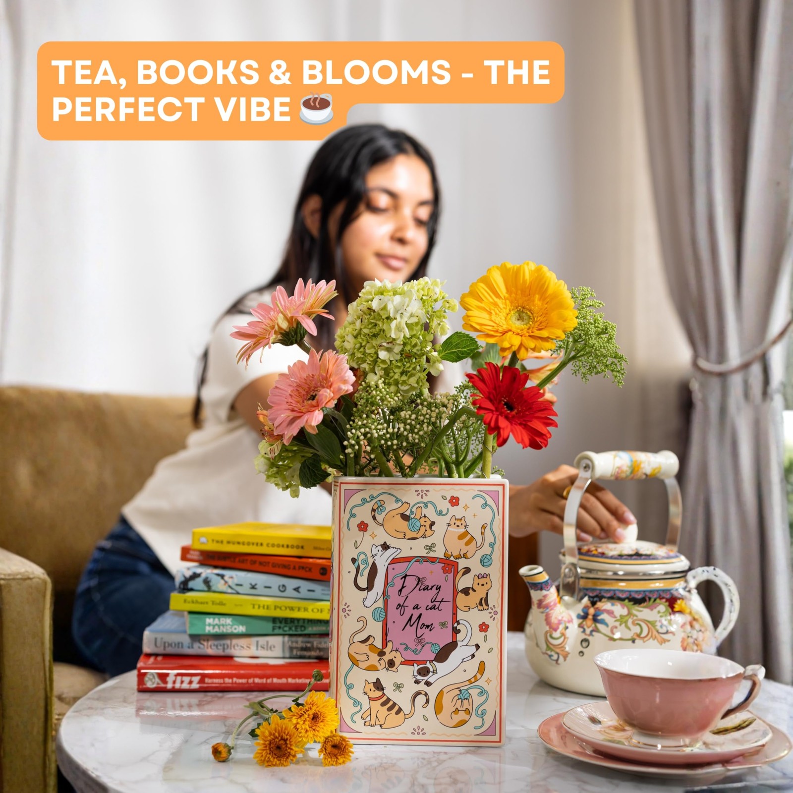 Book Shaped Ceramic Vase, for Home Decor, Cute Bookshelf Decor, Unique Gift f... thumbnail 5