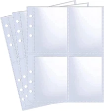 30 Pack 240 Pockets 2.5X3.5” Photocard Sleeves for 6 Ring A5 Binder, Ultra-Clear