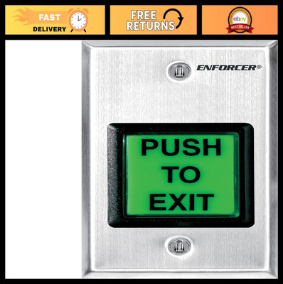 Illuminated Push-to-Exit Plate with Timer for Access Control Security System