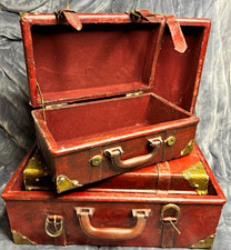 True Vintage Brown Leather Hard Suitcase, Locking, Up to 40L