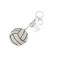Sparkling Sports Ball Keychain Rhinestone Baseball Football Softball Tassel K...