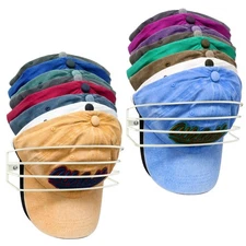 Hat Organizer for Baseball Caps, 2-Pack Beige White Metal Hat Rack Ball Cap S...