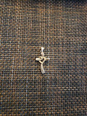 VINTAGE STERLING SILVER RELIGIOUS CROSS HEART PENDANT ESTATE 925 | eBay