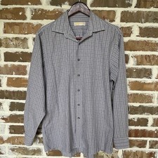 Michael Kors Dress Shirt Size XL Button Down Blue Striped Office Business Men's