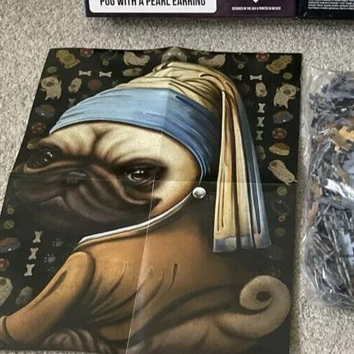 Exploding Kittens Pug With A Pearl Earring 1000 Piece Puzzle . With ...