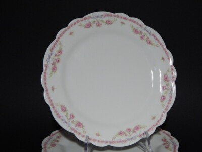 Antique Service 6 Plates Porcelain Liberty Garlands Limoges Martin Freres
