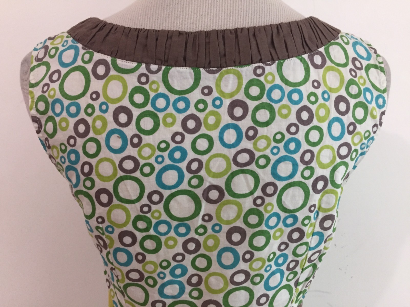 Boden Sleeveless Empire Cami Top White Aqua Lime Emerald Taupe Cotton Size 2 image 8