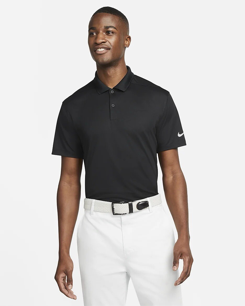 black nike golf polo