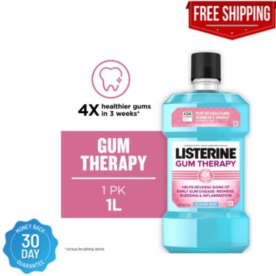 Listerine Gum Therapy Anti-Gingivitis Mouthwash, Glacier Mint, 1 L