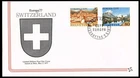 SWITZERLAND LANDSCAPES SET  EUROPA 1977  FLEETWOOD COAT OF ARMS CACHET FDC UNADD