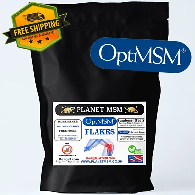 OptiMSM Flakes - Coarse MSM Powder - Distilled 4x - No Petrochemicals - Free P&P