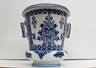 große Cache Pot-Blumenübertopf mit Untersetzer,1877-1883,Petrus Regout,Maastrich