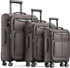 Luggage Sets 3 Piece Softside Expandable Lightweight Durable Suitcase Sets Doubl