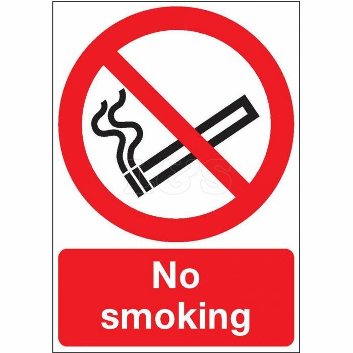 'No Smoking' Sign - 200mm x 100mm - Self Adhesive Vinyl