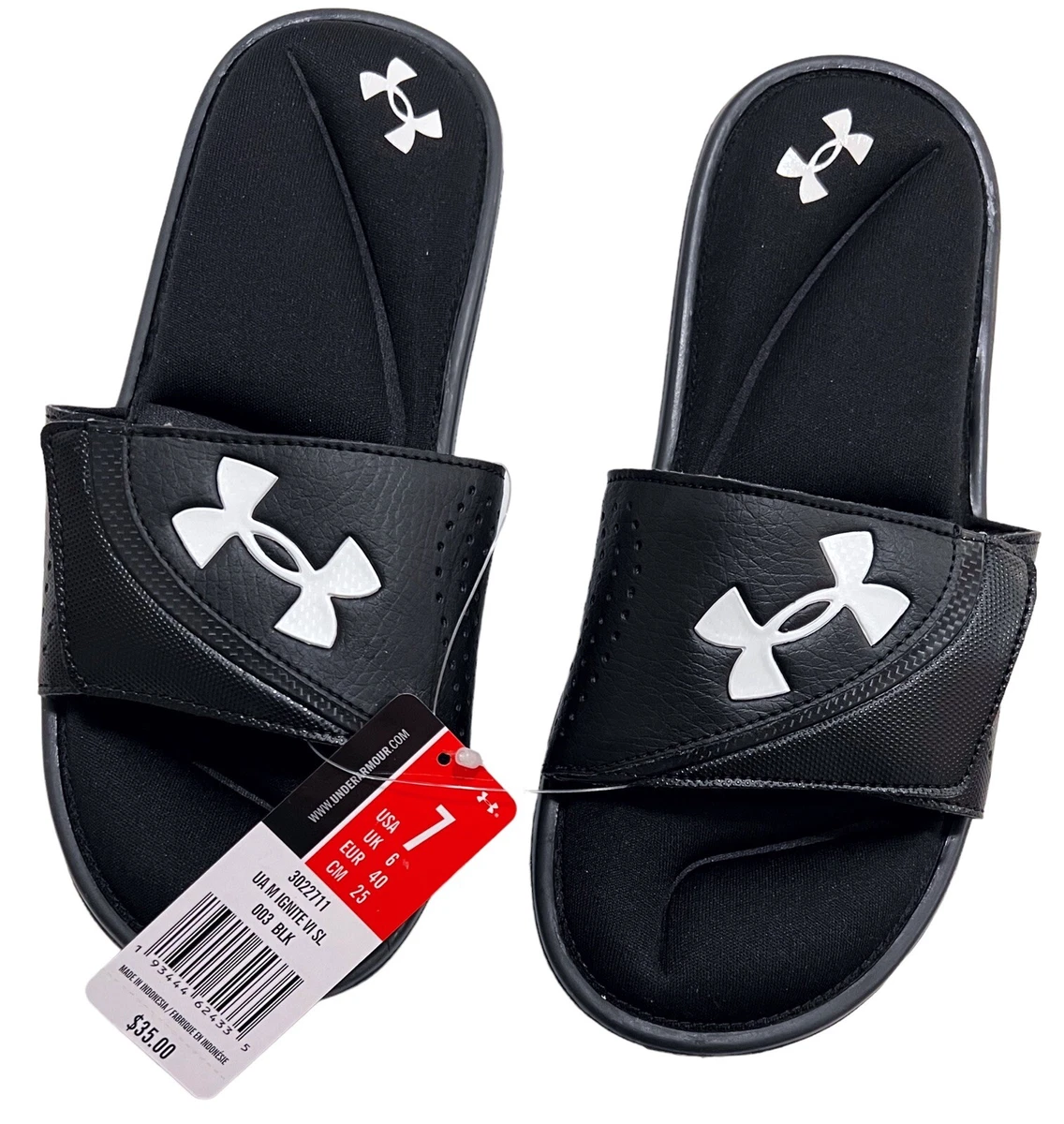 Men s Under Armour Slides Ignite VI Slip On Shoes Sandals Size 7