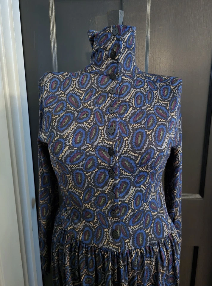 Missoni Orange Label Vintage Paisley Dress Large w/ Pockets - Image 3 of 4