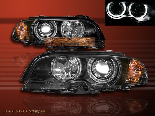 2000-2003 BMW 3-SERIES E46 2DR TWIN HALO HEADLIGHTS W/ CORNER