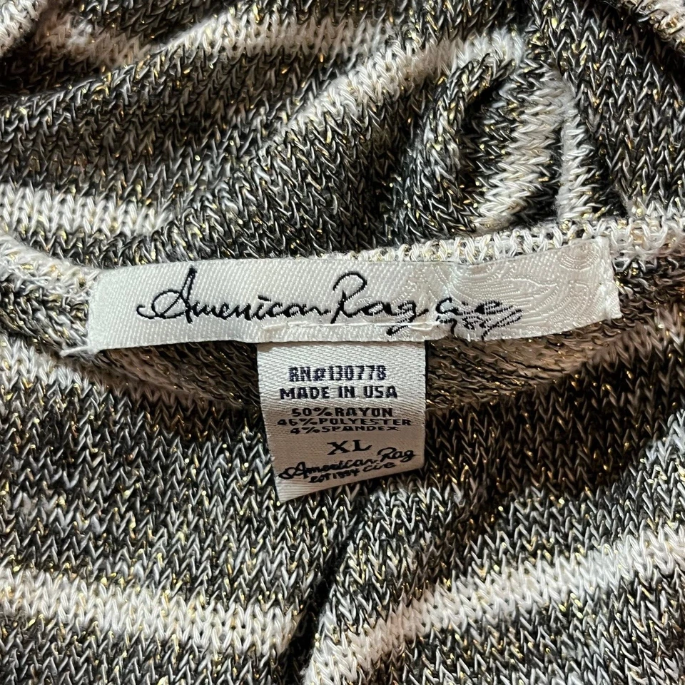 Camiseta sin mangas American Rag Cie para mujer Camisa a rayas Gris de gran tamaño Talla XL Foto 4 de 4