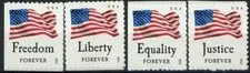Four Flags Complete Set of 4 ATM Stamps MNH Scott's 4706 4707 4708 & 4709
