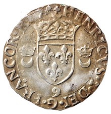 FRANCE -  HENRI II Douzain aux croissants 1554 Rennes